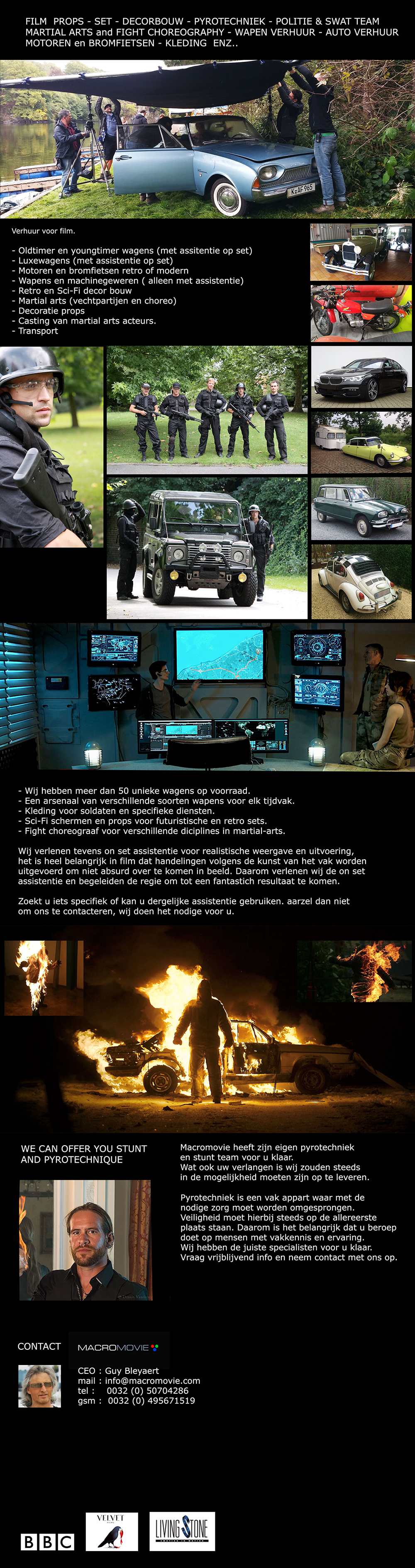 SPECIAL EFFECTS en VERHUUR VOOR FILM